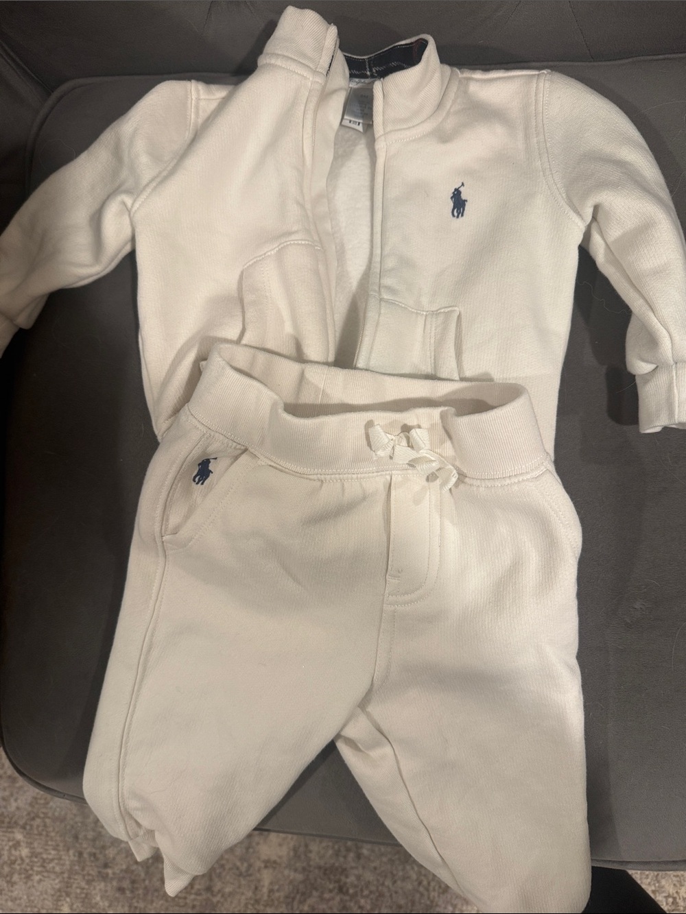 Ralph Lauren Kids Cream Jogger Sweatpants with Drawstring